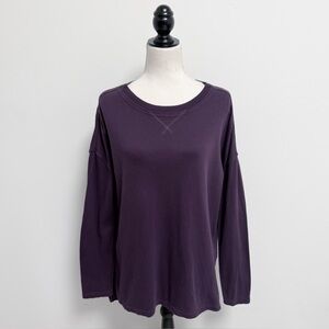 Pact Purple Long Sleeve Round Neck Organic Cotton Hi Lo Oversized Tunic Small